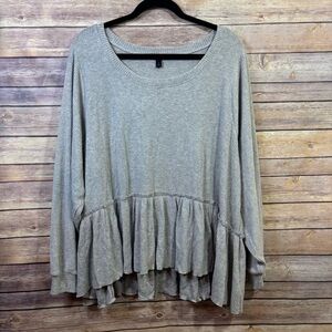 Torrid Soft Light Heather Grey Rib Long Sleeve Top Size 3